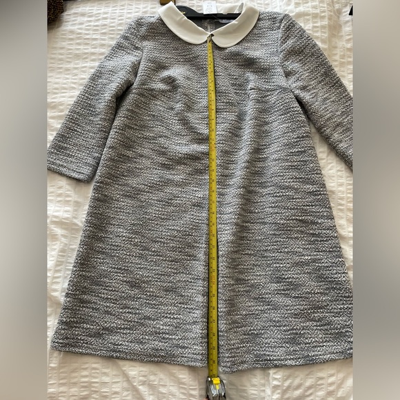 Grey/white off jersey dress with white collar - Picture 10 of 12